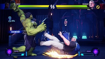 Hulk & Spencer vs Haggar & Blue Hulk (Very Hard) - Marvel vs Capcom | 4K UHD Gameplay