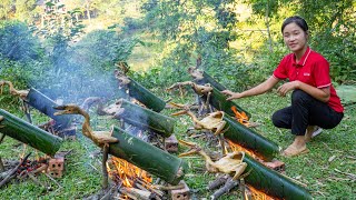 Process of making grilled duck in bamboo tubes  Gardening | Ella Daily Life