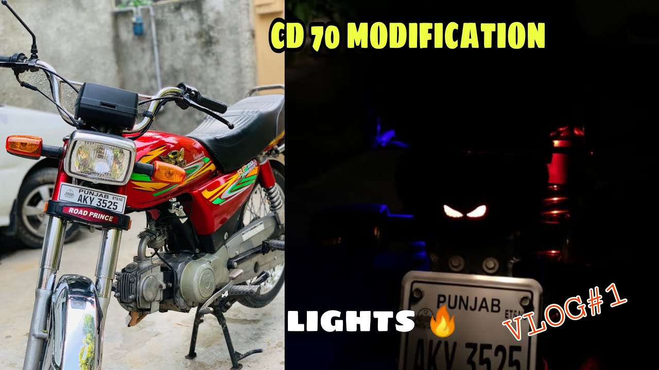 CD 70 Modifications 🔥 Lamination, Lights 🔥 VLOG 1 YouTube