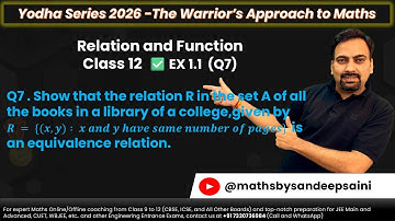 Class 12 Ex 1.1 Q7 Maths | Show that the relation R in the set A of all the books in a library.....