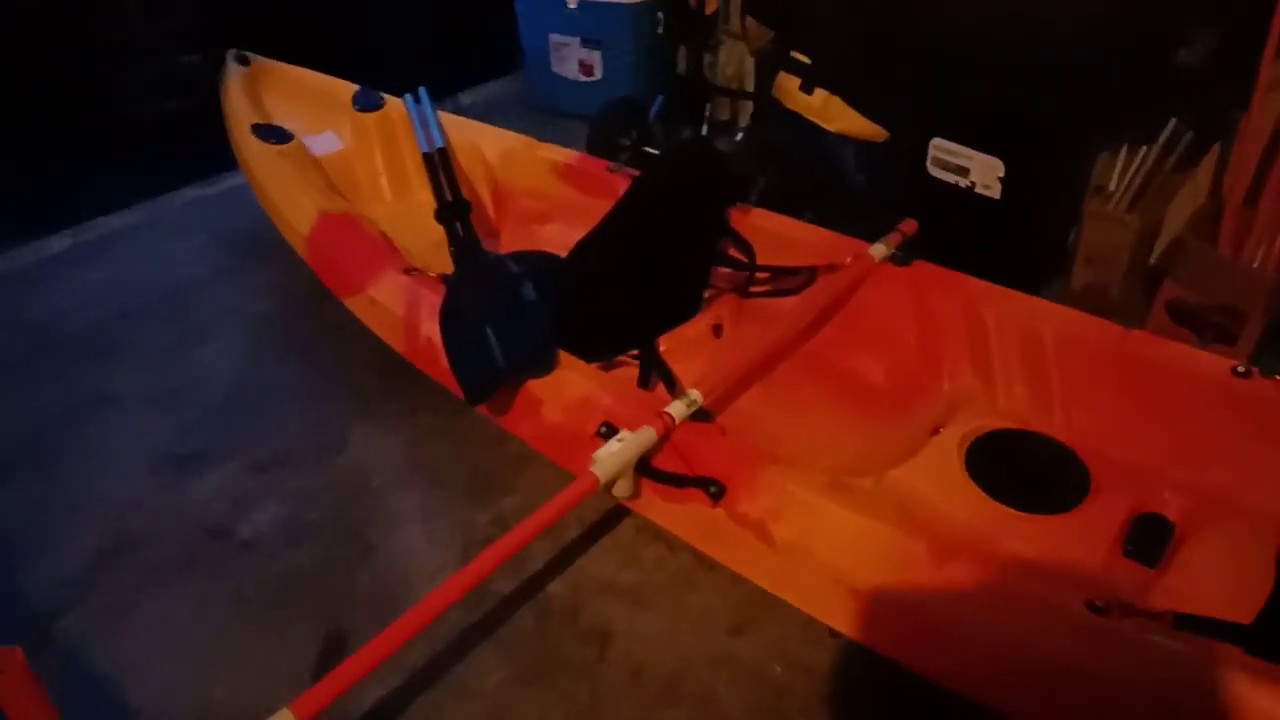 Sea kayak outrigger setup with motor YouTube