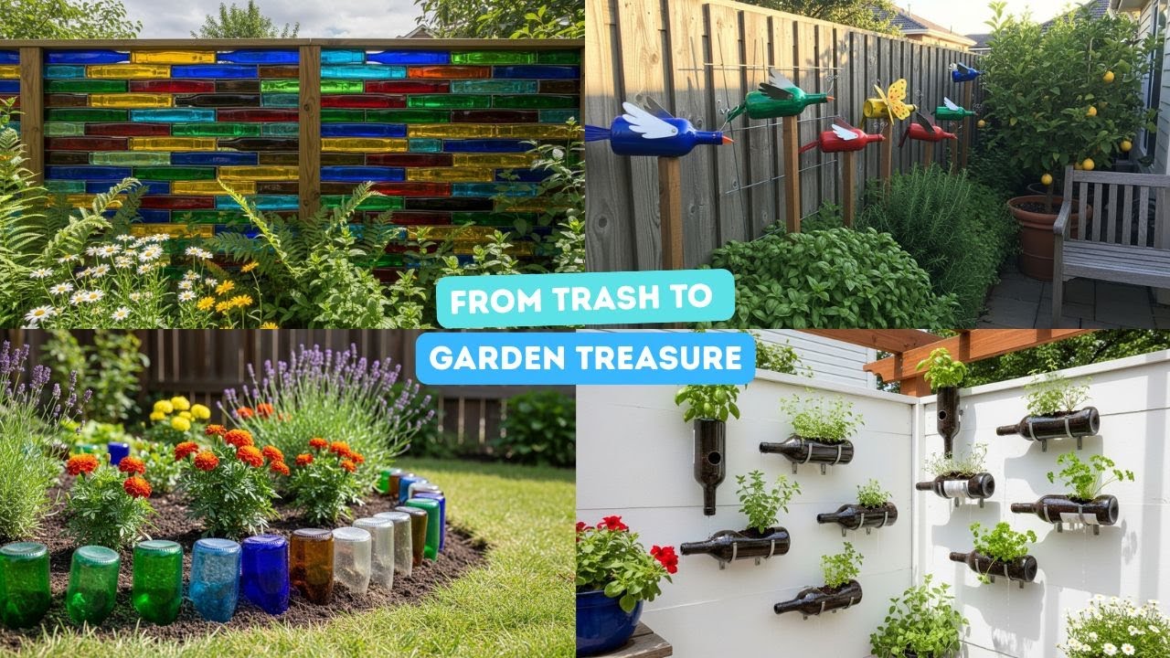 I Turned Trash Into THIS!? 12+ Recycled Glass Bottle DIY Edging & Patio Ideas That Blew My Mind!