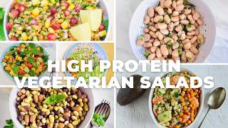 6 High Protein Vegetarian Salads You’ll Actually Want to Eat | Healthy Recipes for Lunch & Meal Prep