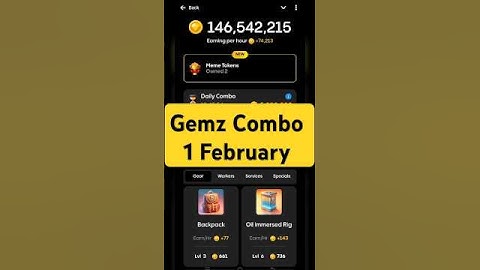 Gemz Daily Combo Today 1 February Daily Combo Today #gemz #combo #airdrop