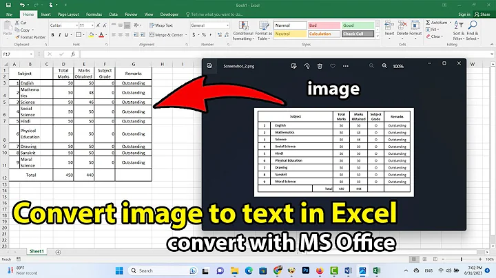 How to convert image to text in excel 2016