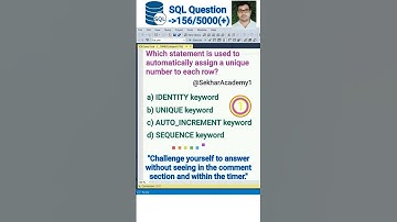 SQL Question 156 || #shorts #ytshorts #youtubeshorts #sql #interview #reels #mysql @SekharAcademy1