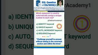 SQL Question 156 || #shorts #ytshorts #youtubeshorts #sql #interview #reels #mysql @SekharAcademy1