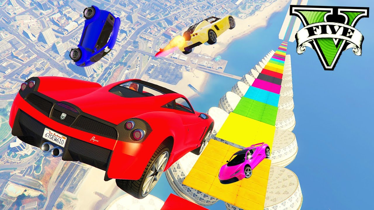 GTA V Online: O VAI E VOLTA na MEGA RAMPA COLORIDA!!!