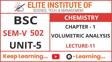 BSC SEM V || CHEMISTRY 503 || UNIT 5 || CHAPTER 01 || LECTURE 11