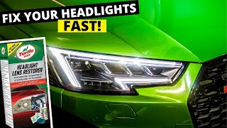 How to RESTORE your headlights for $10!  Turtle Wax Headlight Restoration Kit is the BEST!