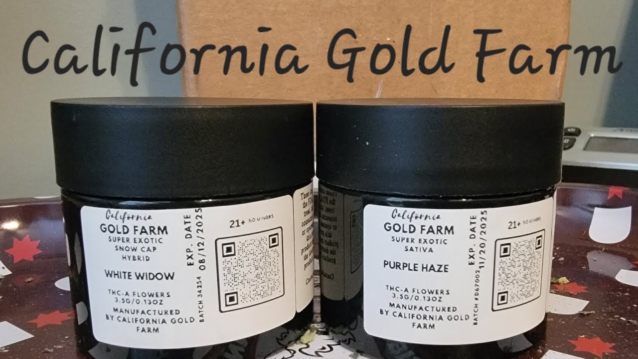 White Widow Snow Caps, Purple Haze and Gelato from California Gold Farm. First time trying Snow Caps