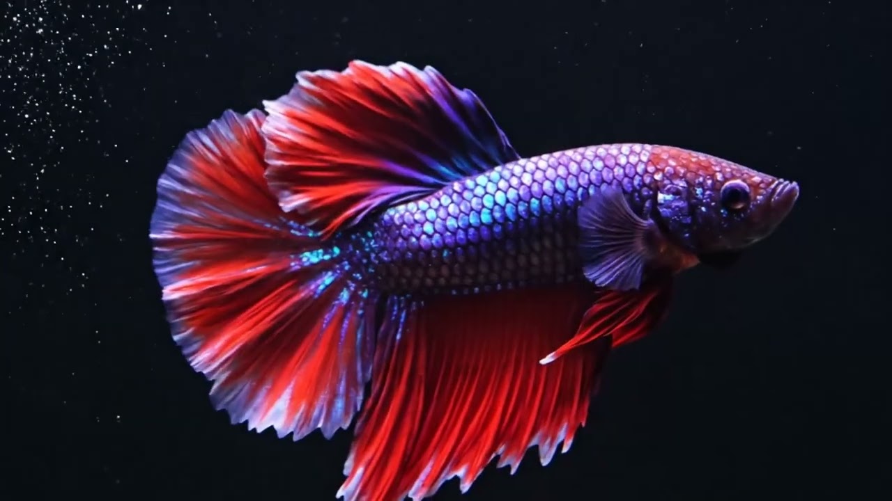 Luxury Black Aquarium 🐠 2 Hours of Majestic Betta Fish 4K
