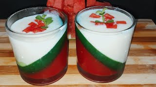 watermelon panna cotta || easy and refreshing summer dessert || panna cotta recipe
