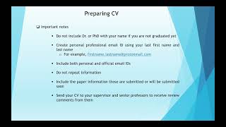 A Comprehensive Guide for Academic Faculty Job Interview 8 - Preparing CV