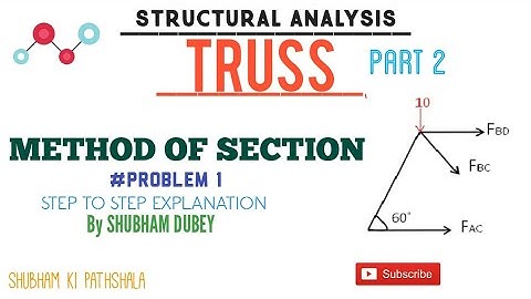 Structural Analysis|| TRUSS part -2|| METHOD OF SECTION|| By SHUBHAM DUBEY || shubham ki pathshala