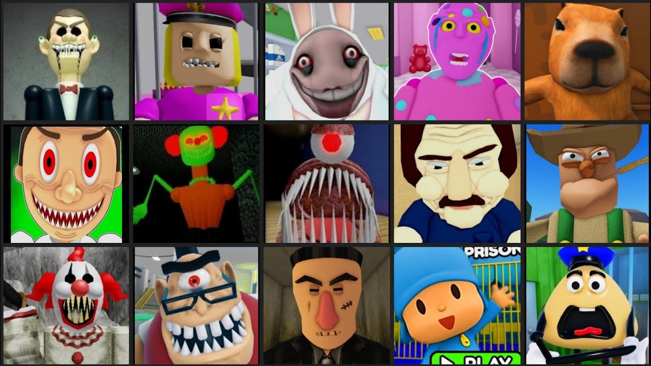 PO POLİCE PRISON RUN,MR CANDY,CAPBARA'S SCHOOL RUN ROBLOX JUMPSCARE