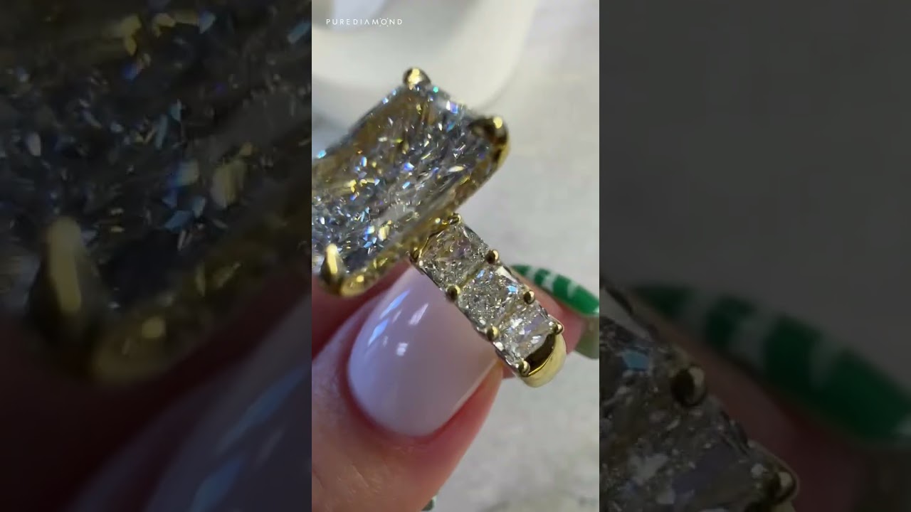 CUSTOM RADIANT CUT DIAMOND RING 