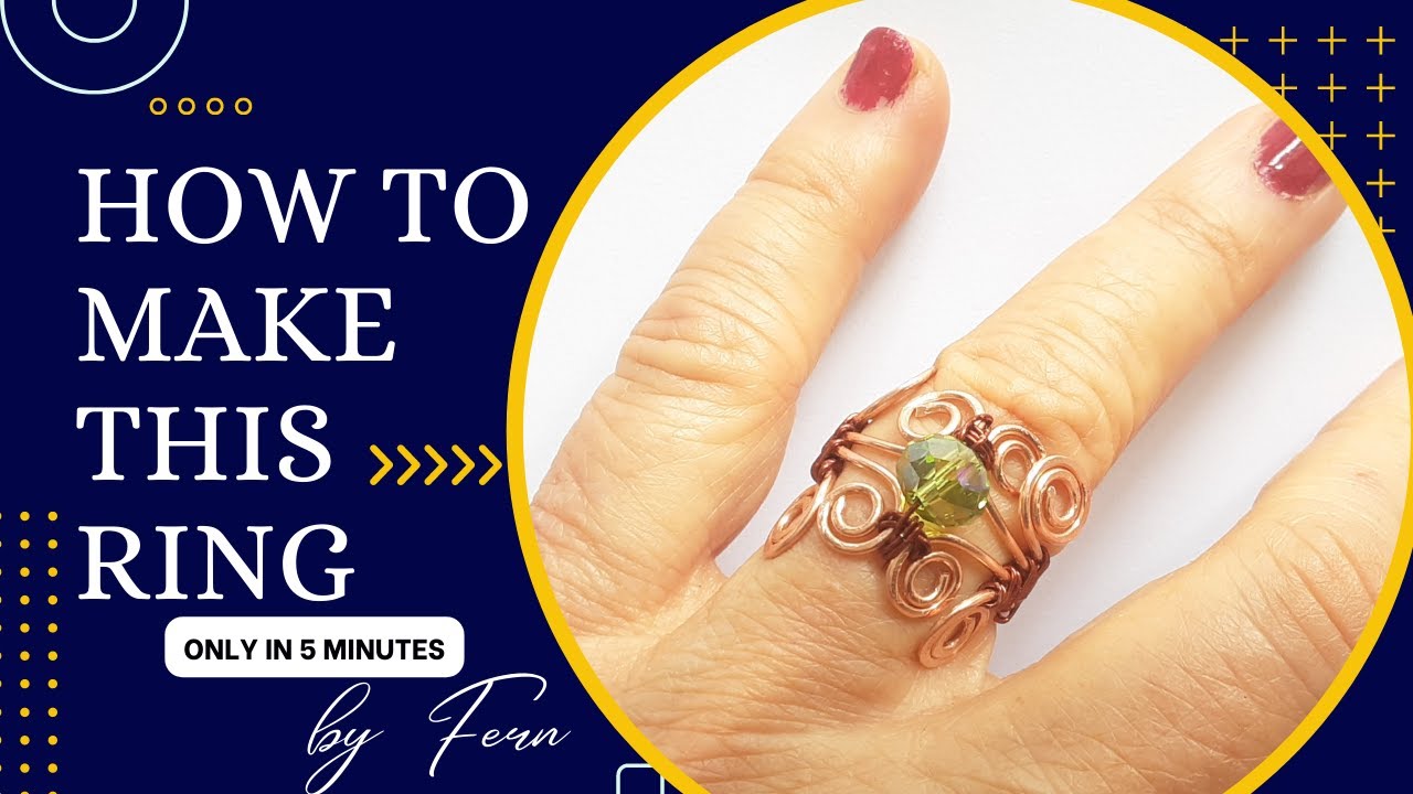 How to Make a Wire Beaded Ring made with Copper Wire Tutorial ...