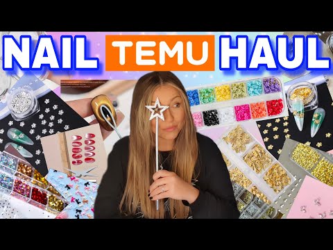 🛍 Temu Nail Haul | New Black Hole Cateye Magnets | Valentine's Charms Bling Flowers | Easy Nails Art