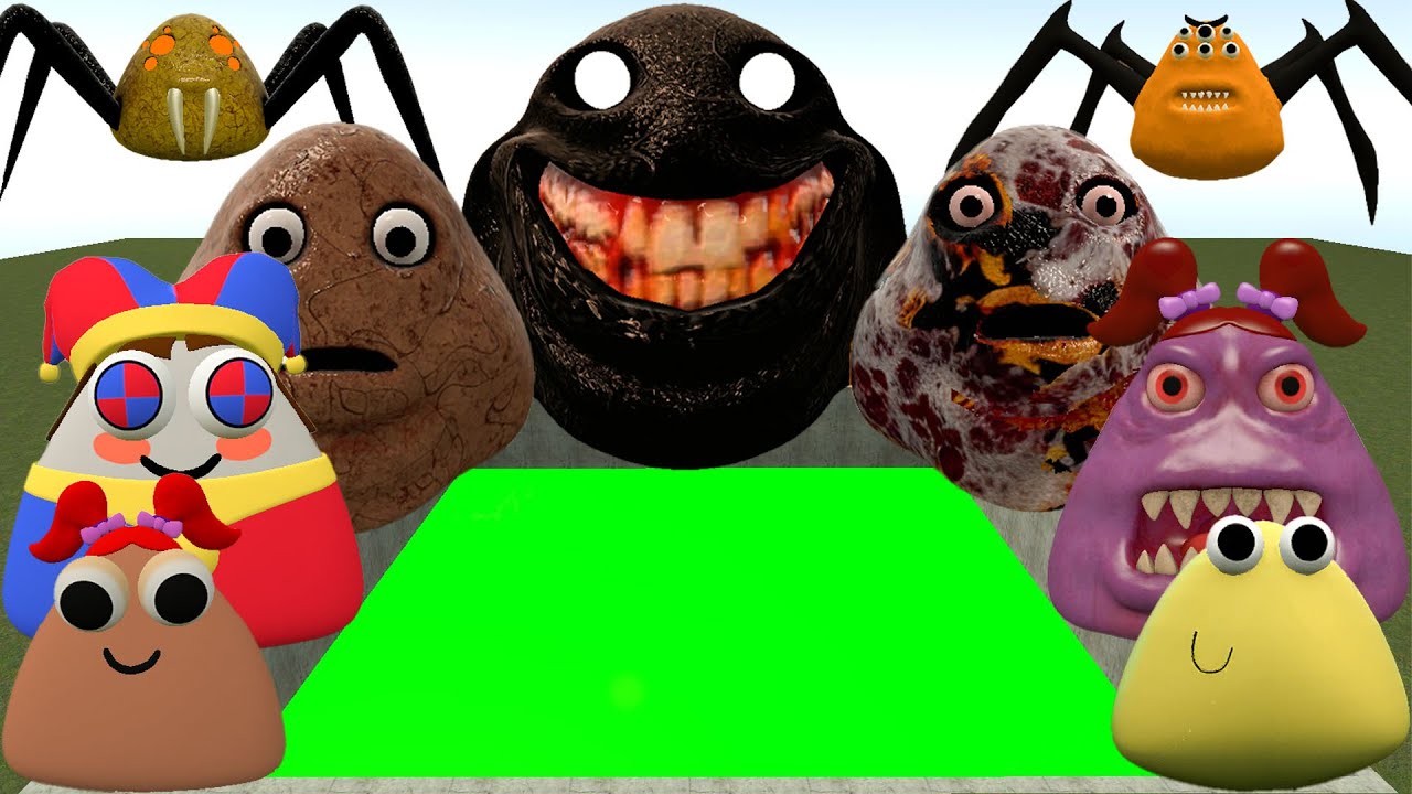 😱SPARTAN KICKING POU BOU FAMILY FROM BOU'S REVENGE Of POU and SPRUNKI POU in TOXIC PIT Garry's Mod!