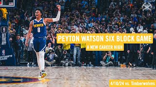 Peyton Watson SIX Block Game vs. Timberwolves ✋