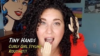 Tiny Hands CHALLENGE!!! | *With A Twist* | Curl Refresh Routine!