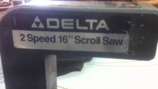 DELTA 2 SPEED 16 INCH SCROLL SAW ITEM-76 AT WWW.BOLDBIDS.COM AUCIONEERS AND APPRAISERS