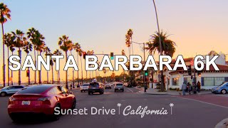 Driving Santa Barbara California Sunset 6K - Montecito to Harbor in American Riviera