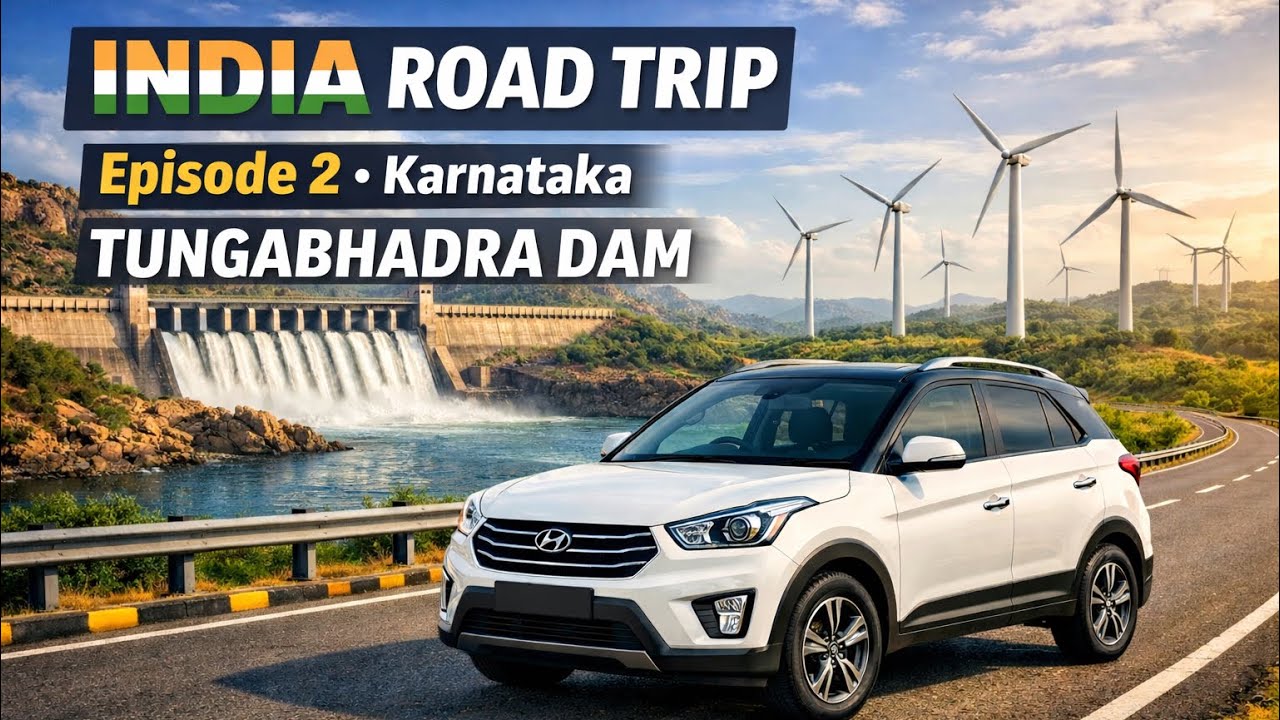 India road trip | EP 2 | Karnataka | Tungabhadra Dam/ Wind mill farm/ January 2026/Travel vlog/