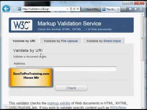 HTML5 Training Series (HTML 5) - Tutorial 4 - HTML5 Page Validation