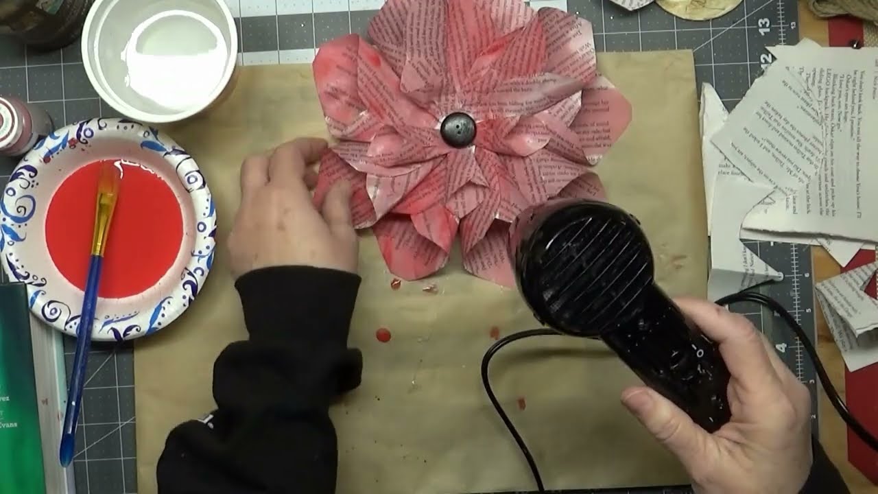 Book Page Flowers Tutorial