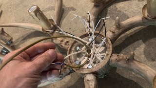 assembling and INSTALLING deer antlers chandelier (tfcfl) 