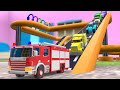 Learn Colors for Children with Street Vehicle Spray Coloring Multi Level Track Parking 3D Cars Kids