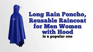 Long Rain Poncho, Reusable Raincoat For Men Women With Hood 1