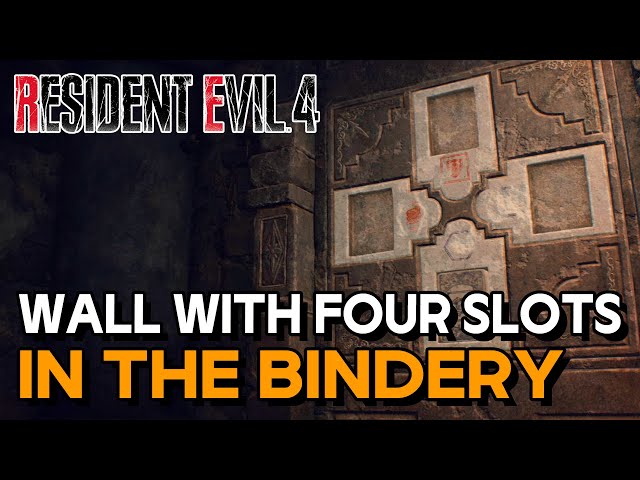 Resident Evil 4 Wall with Four Slots puzzle solution in Bindery,  Lithographic Stone locations