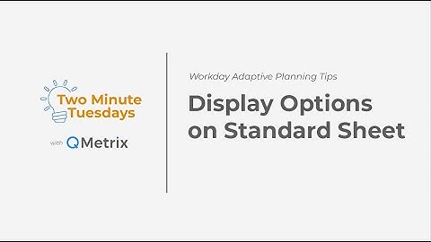 Display Options on Standard Sheet - Workday Adaptive Planning