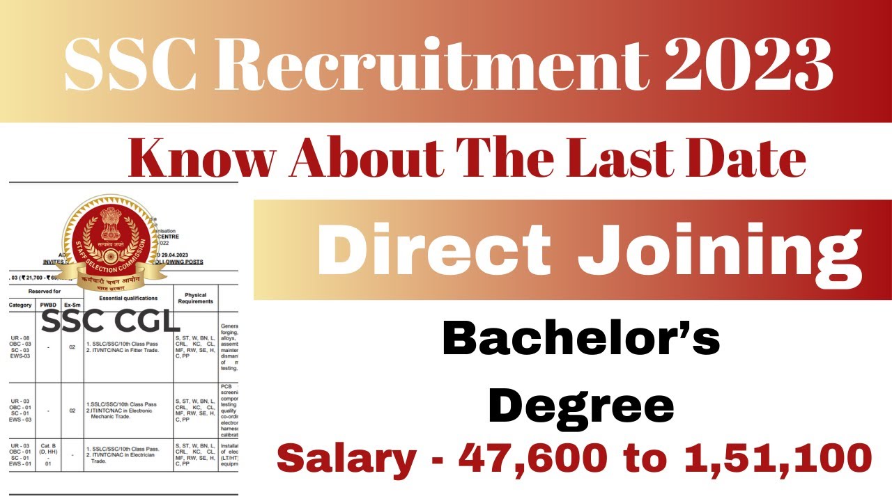 SSC Recruitment 2023 | SSC CGL Huge Vacancy | Complete Apply Details