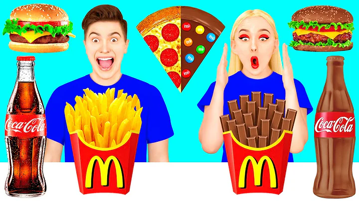 Real Food vs Chocolate Food Challenge #3 by HAHANOM Challenge