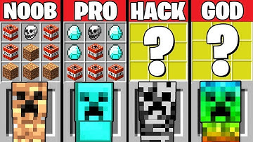 Minecraft Battle: SUPER CREEPER CRAFTING Challenge ~ NOOB vs PRO vs HACKER vs GOD - Animation