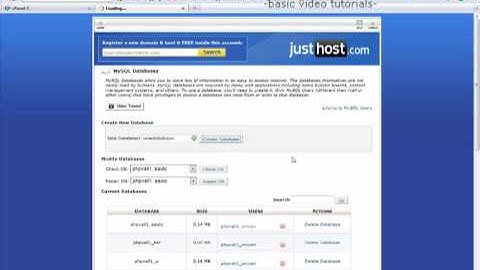 CPanel Video Tutorial - How to Create a mysql database and add user with rights