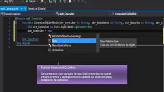 Programación 1 - Conexión VB.NET 2015 con SQL SERVER 2008 (Modulo Conexion)