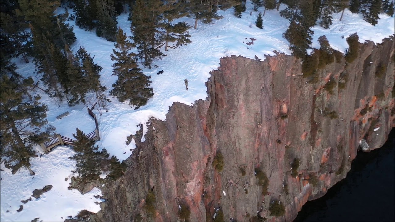 Shovel Point at Tettegouche MN State Park by drone. Northshore of Lake