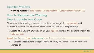 How to Fix the bodyParser is deprecated Warning in Express with TypeScript