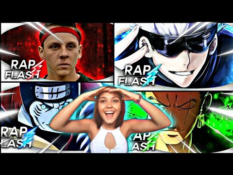 REACT | 4 EM 1 FLASH BEATS RAP DO FALCÃO, SATORU, KISAME, ZORO | Cobra Kai jujutsu kaisen Naruto Op