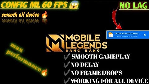 NEW CONFIG ML ANTI LAG | 60 FPS SMOOTH GAMEPLAY | WORKING FOR ALL DEVICE 4GB/32GB