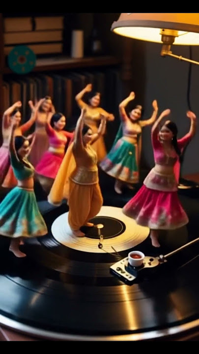 Thumb Sized Women Hosting a Dance Party on a Vinyl Record Player #TinyPunjabiParty #ThumbSizedWomen