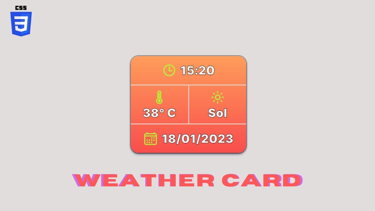 Weather card - #css - YouTube