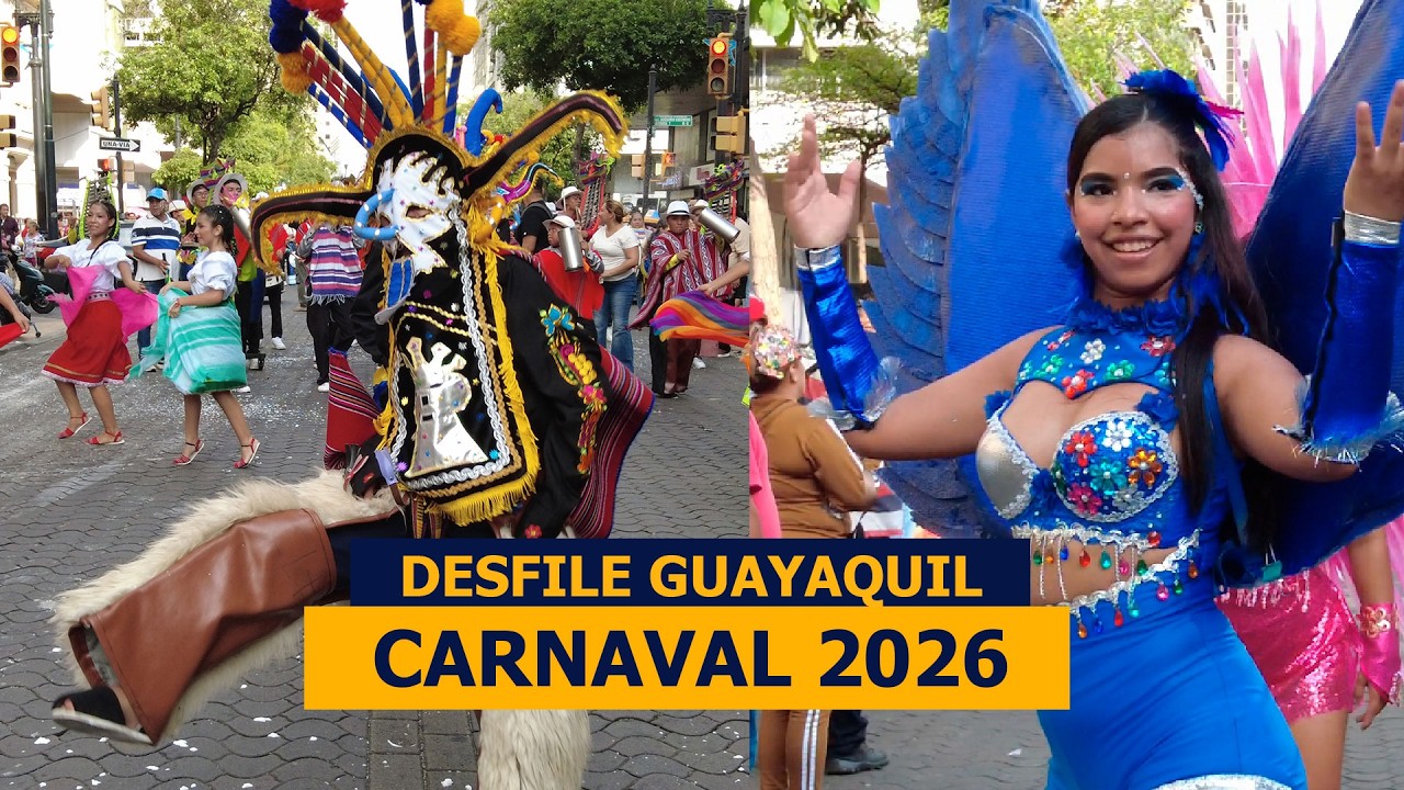 Desfile de Carnaval en la Av. 9 de Octubre | Guayaquil 2026
