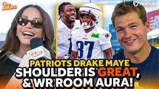 Patriots Drake Maye on Shoulder Feeling GREAT, AURA from WRs Doubs-AJ Brown, & Baker Mayfield Praise