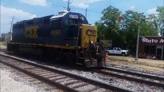 [CSX] EMD 6086 GP40-2 Solo Leads X736-24 With VERY VERY RARE Return In Fayetteville NC